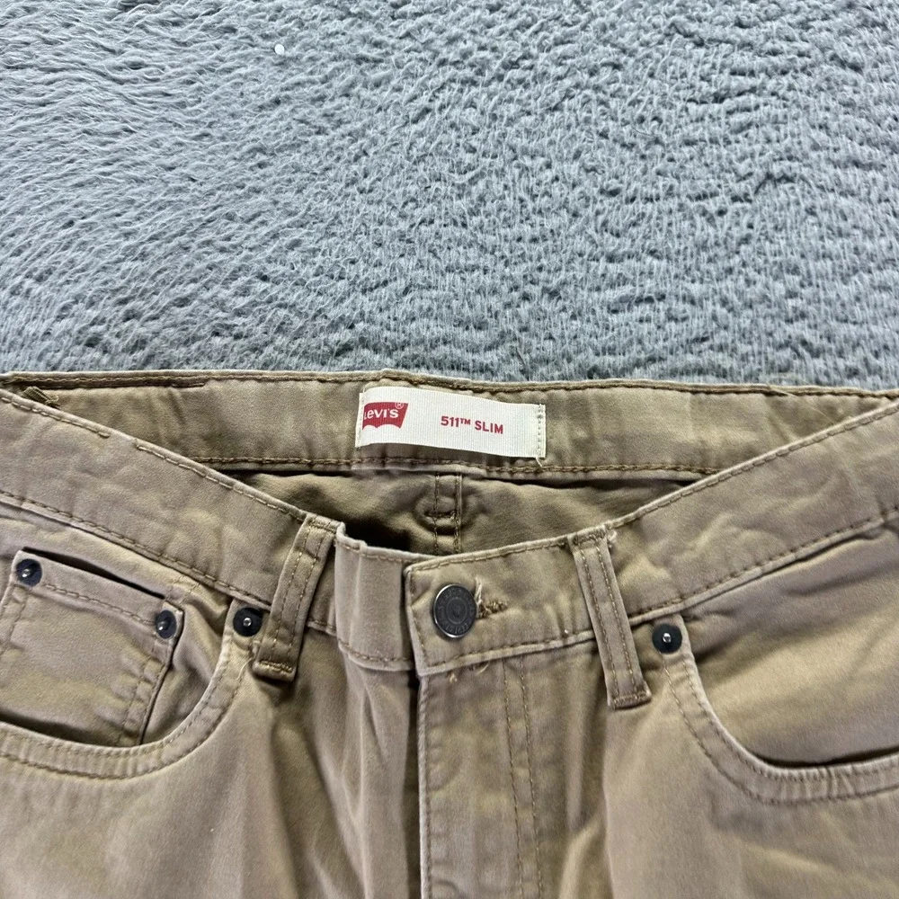 Levi's 511 Pant Boys 16 Brown Cotton‎ Chino Straight Ankle Slim Preppy Stretch
